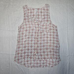 Aeropostale tank top womens xs white with coral pattern